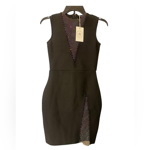 Elegant Bodycon Mesh Detail Mini Dress - Picture 5 of 15